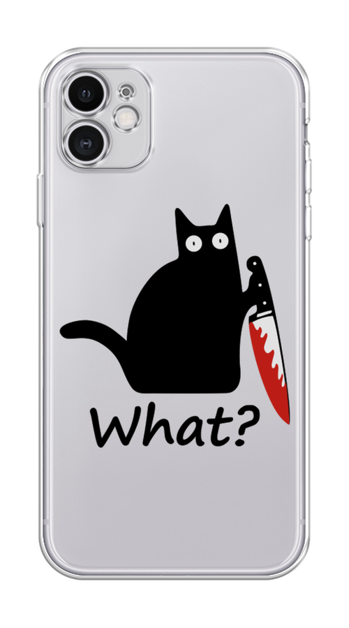 

Чехол на Apple iPhone 11 "Котик с ножом", Черный;красный, 12150-6