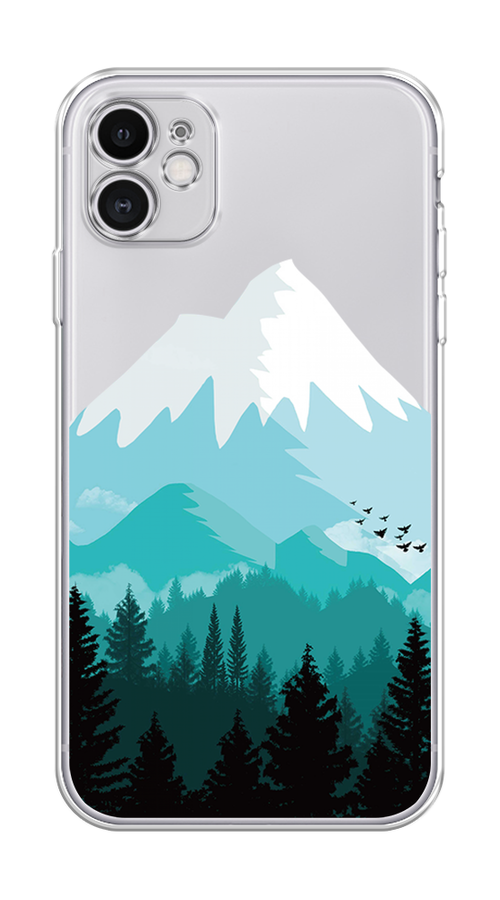

Чехол на Apple iPhone 11 "Синяя снежная гора", Белый;голубой, 12150-2