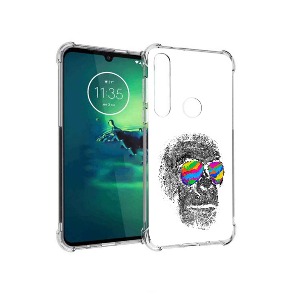 

Чехол MyPads Tocco для Motorola Moto G8 Plus крутая обезьяна в очках (PT227062.344.422), Прозрачный, Tocco