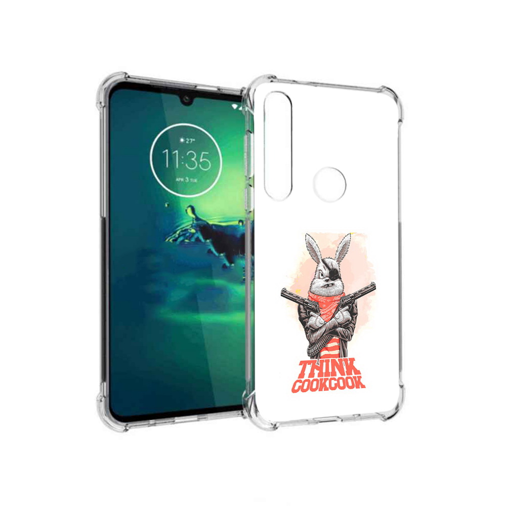 

Чехол MyPads Tocco для Motorola Moto G8 Plus кролик пират (PT227062.344.419), Прозрачный, Tocco