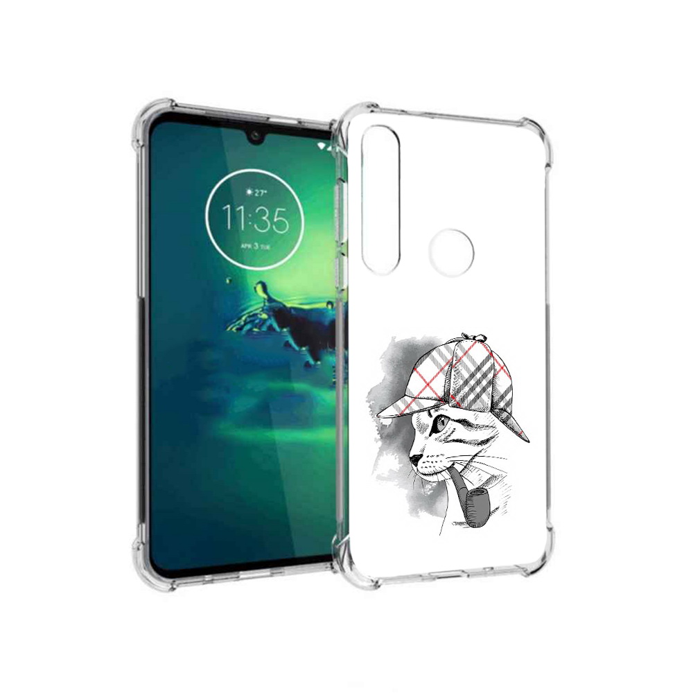 Чехол MyPads Tocco для Motorola Moto G8 Plus кошка с трубкой (PT227062.344.405)