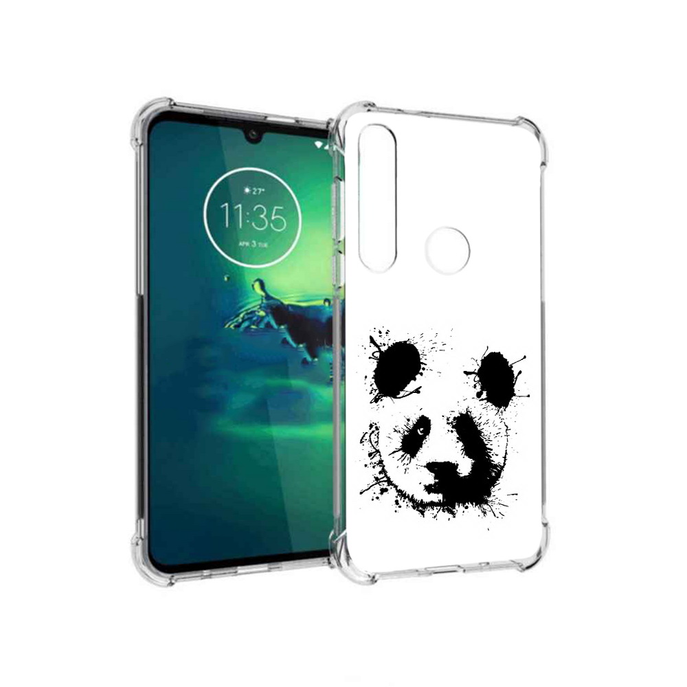 

Чехол MyPads Tocco для Motorola Moto G8 Plus клякса-панда (PT227062.344.389), Прозрачный, Tocco