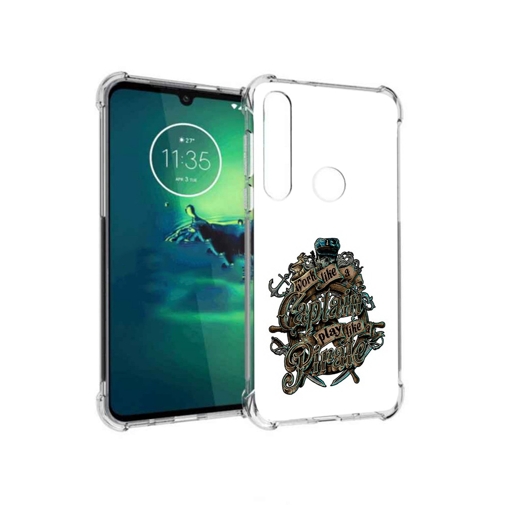 

Чехол MyPads Tocco для Motorola Moto G8 Plus капитан пиратов (PT227062.344.385), Прозрачный, Tocco