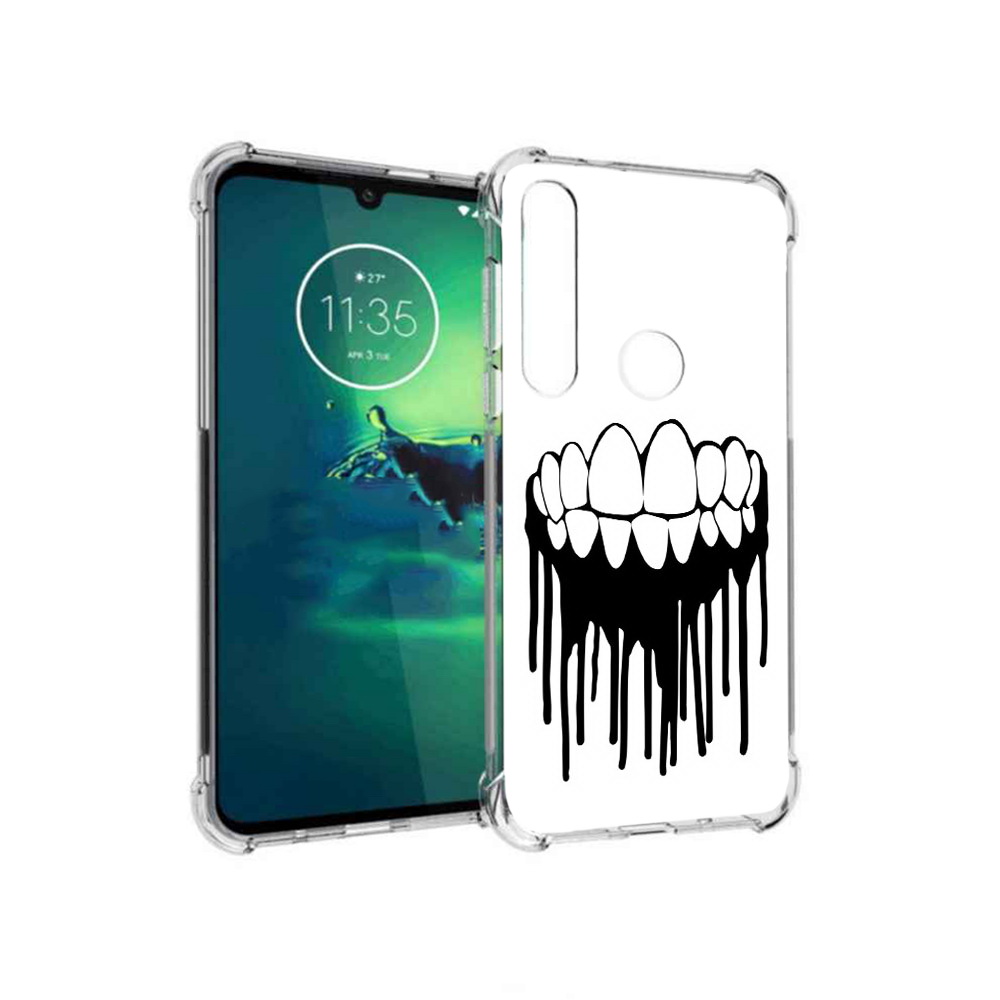 

Чехол MyPads Tocco для Motorola Moto G8 Plus зубы (PT227062.344.372), Прозрачный, Tocco