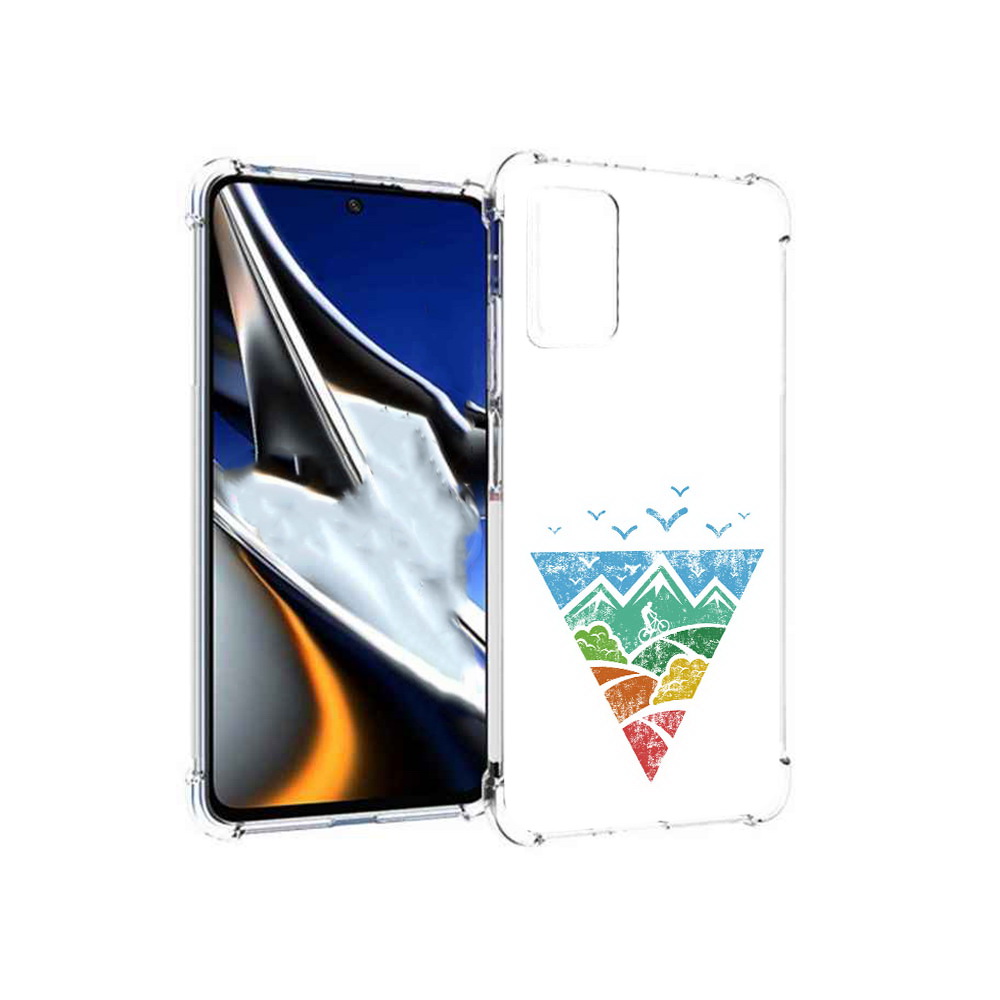 

Чехол MyPads Tocco для Xiaomi Poco X4 Pro 5G Лес земля море чайки, Прозрачный, Tocco
