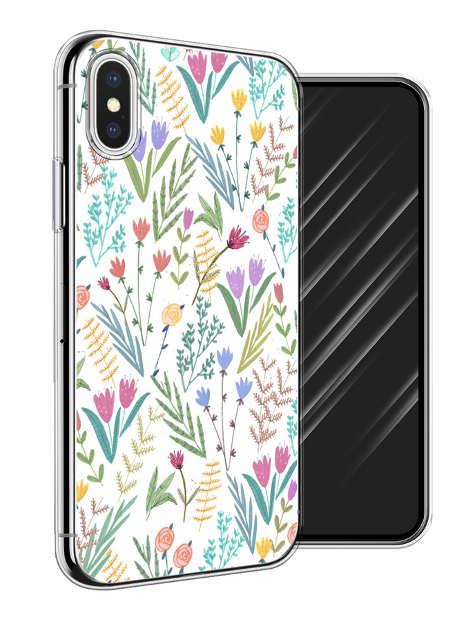 

Чехол Awog на Apple iPhone XS (10S) / Айфон XS (10S) "Полевые цветы рисунок", Разноцветный, 11850-8