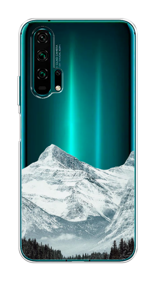 

Чехол на Honor 20 Pro "Горы арт 1", Белый;зеленый, 69350-2