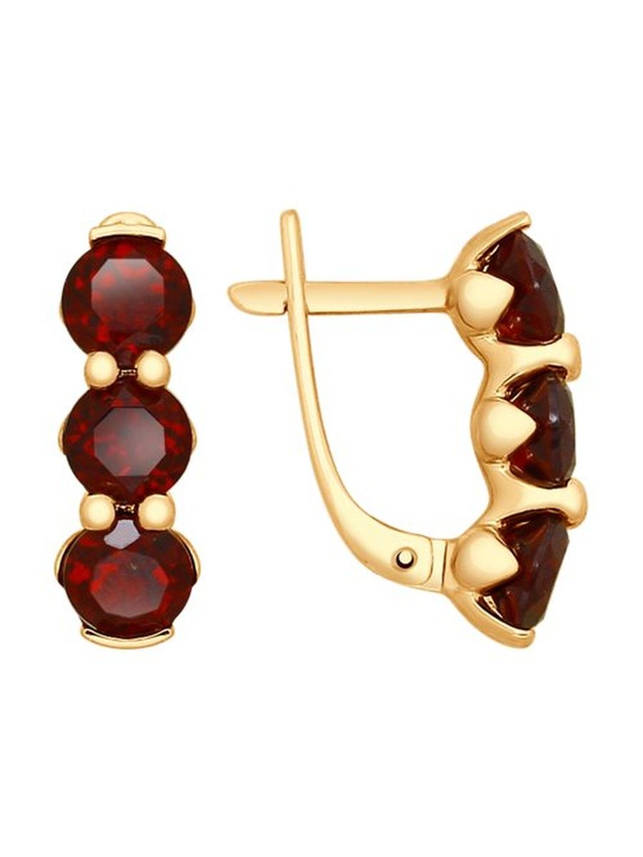 

Серьги из золота TEO MAORI 837725211, гранат, 837725211