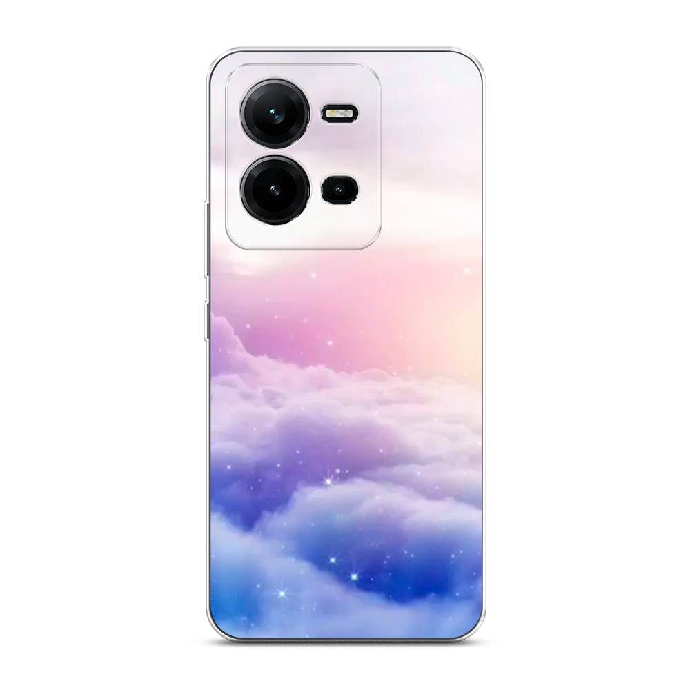 

Чехол на Vivo V25 "Небеса", Голубой;белый;розовый, 267650-2