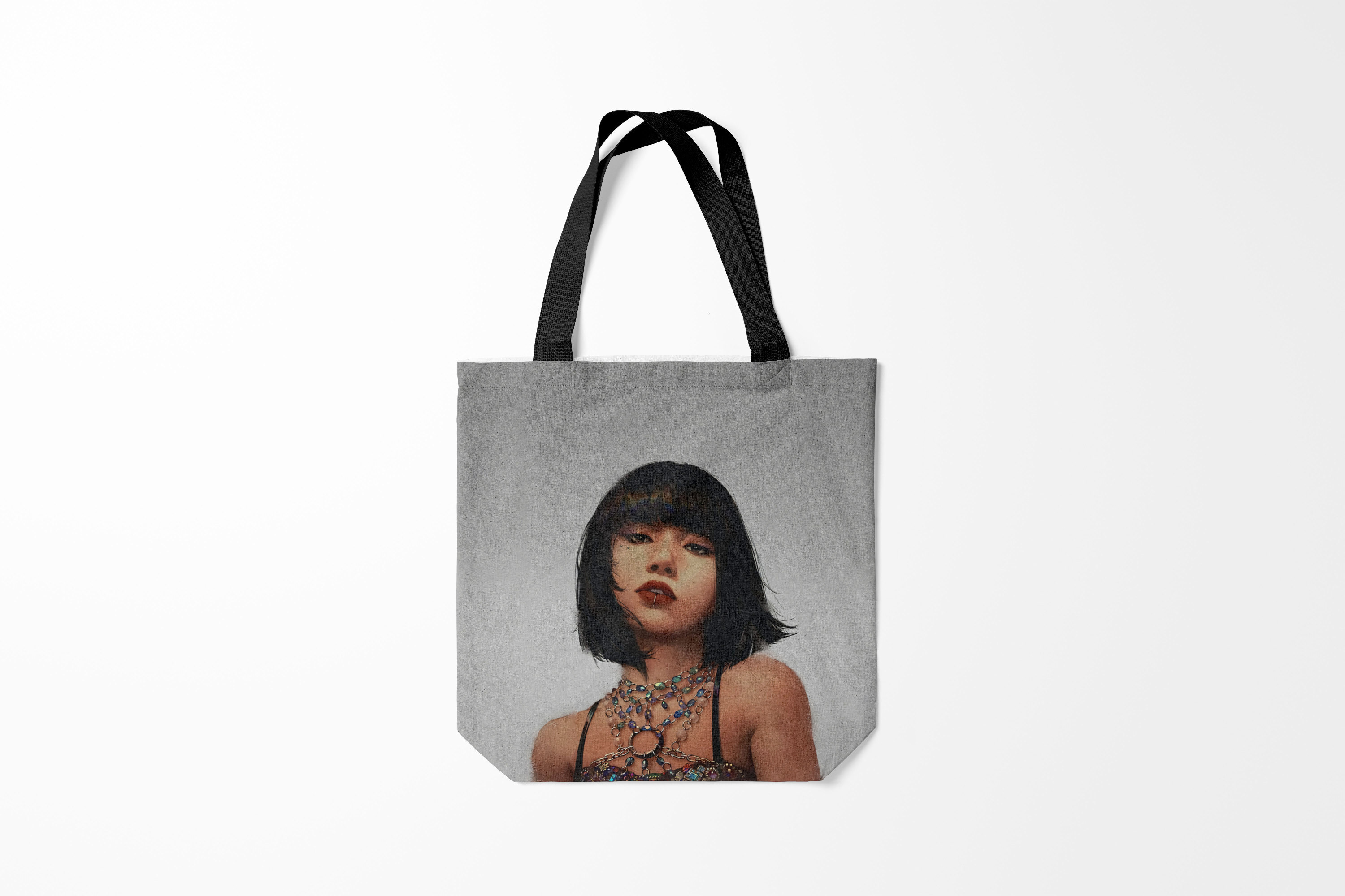 

Сумка шoппер унисекс Burnettie BLACKPINK Hot Lisa, серый, BLACKPINK Hot Lisa