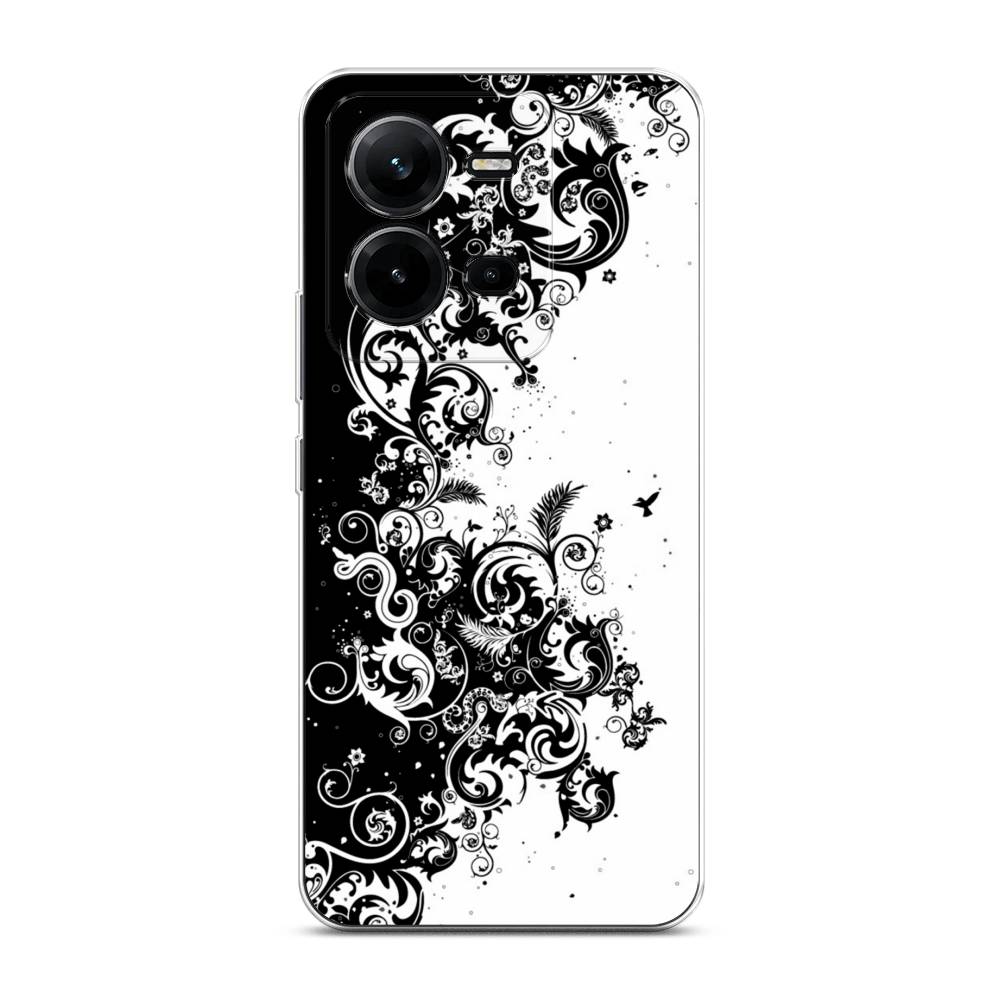 

Чехол на Vivo V25 "Черно белый узор", Белый;черный;серый, 267650-3