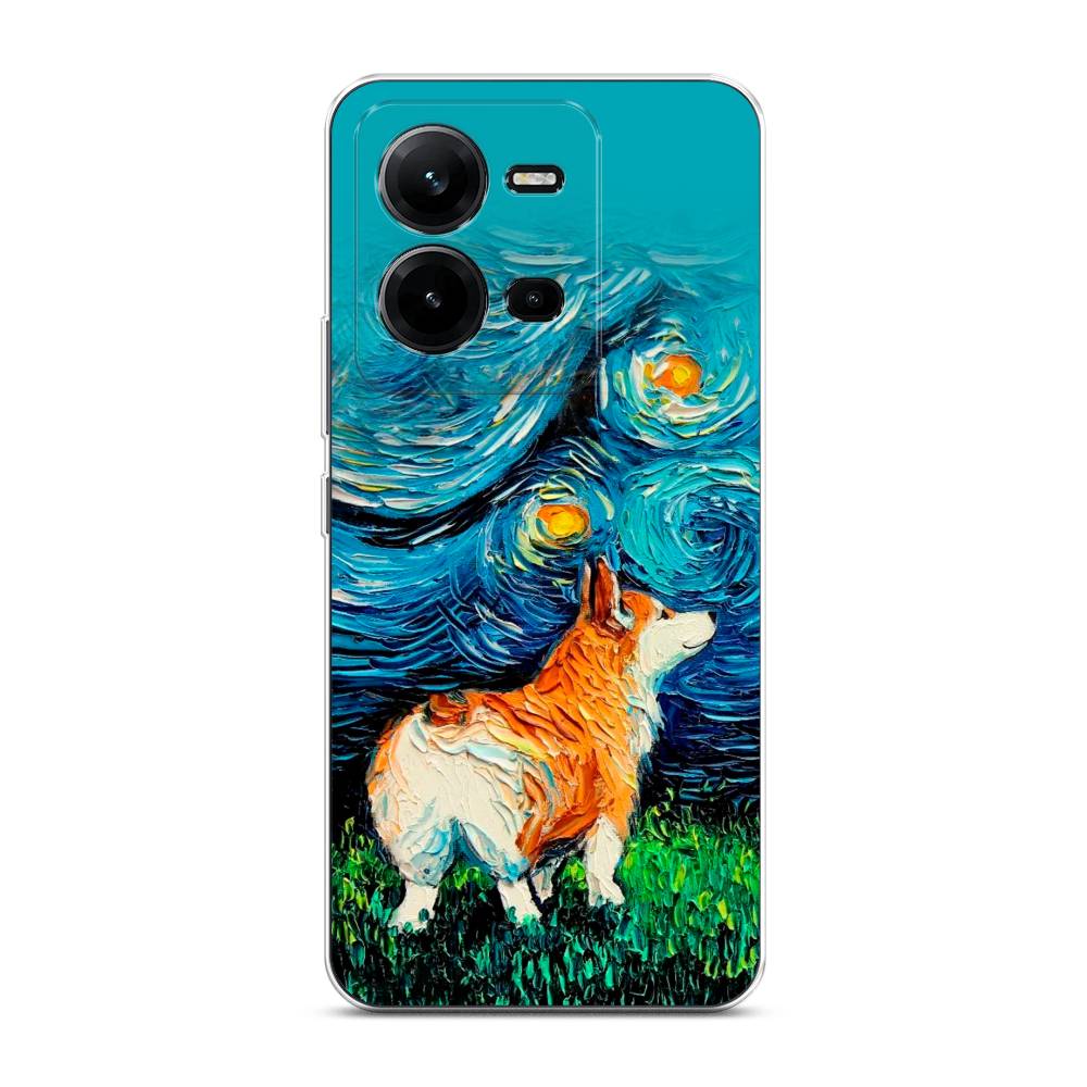 

Чехол на Vivo V25 "Корги звёздная ночь", Коричневый;белый;зеленый, 267650-1