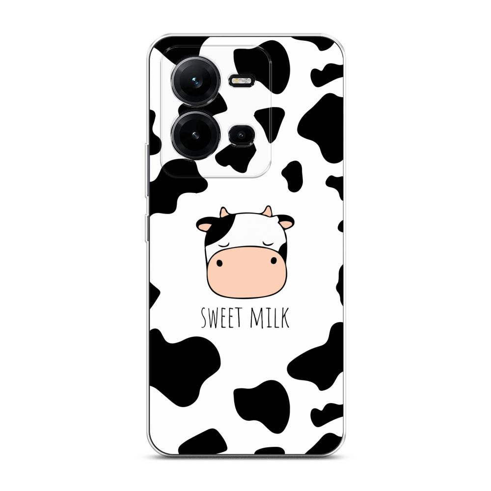 

Чехол на Vivo V25 "Sweet milk", Розовый;белый;черный, 267650-1