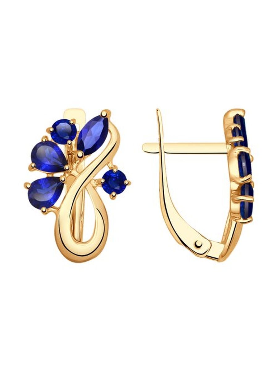 

Серьги из золота TEO MAORI 837724753, сапфир искусственный, 837724753
