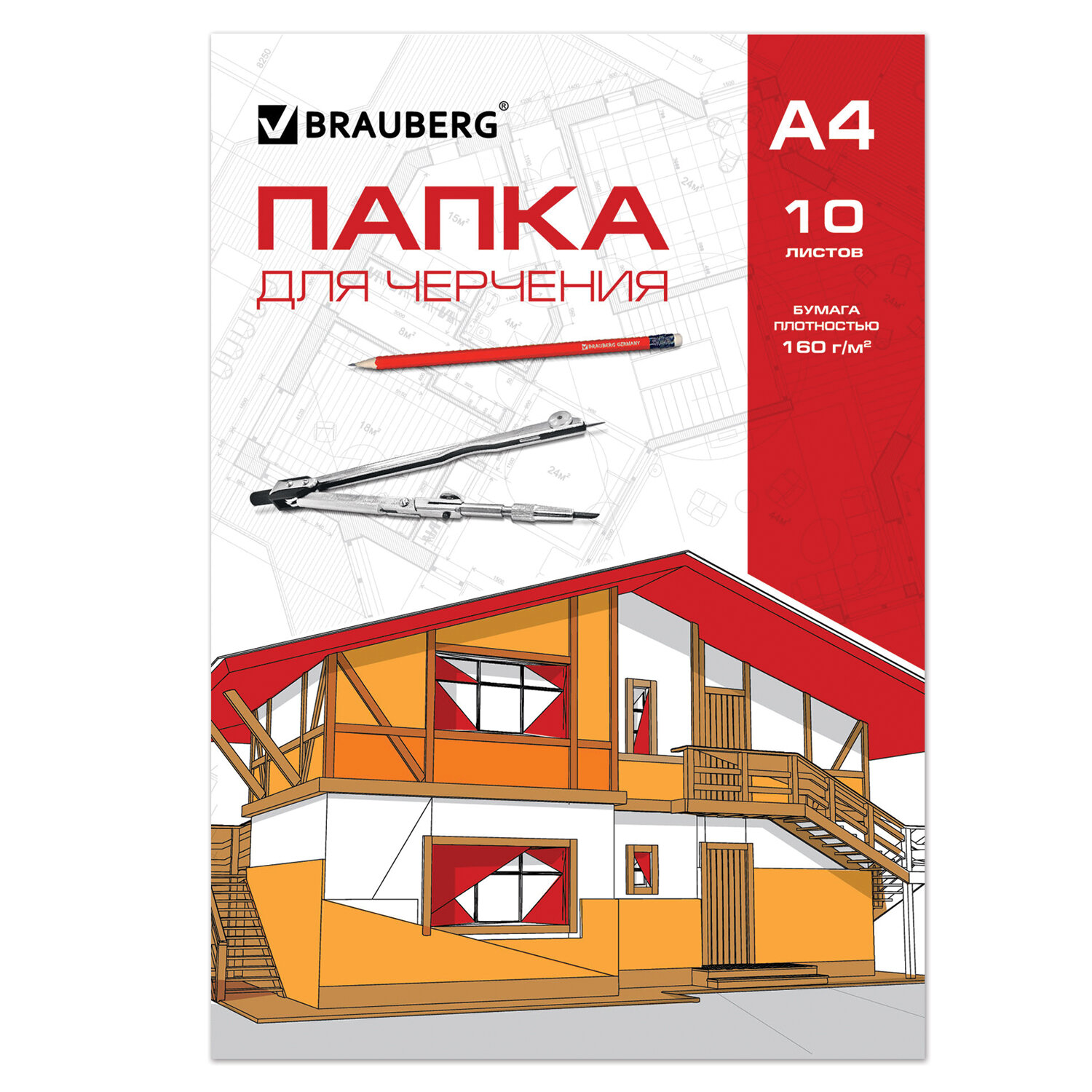 

Набор из 15 шт, Папка для черчения А4 (121510), Белый