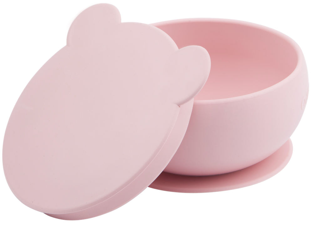 Силиконовая глубокая миска с присоской и крышкой Minikoioi Bowly - Pinky Pink Розовый силиконовая глубокая миска с присоской и крышкой minikoioi bowly river green болотный