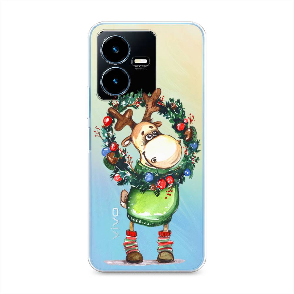 

Чехол для Vivo Y22 "Олень с новогодним венком", 267550-4