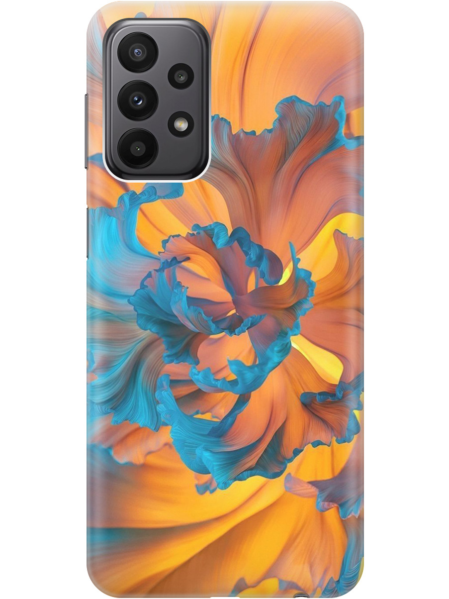 

Силиконовый чехол на Samsung Galaxy A23 4G с принтом "Желто-синий цветок" прозрачный, Голубой;желтый, 20010433