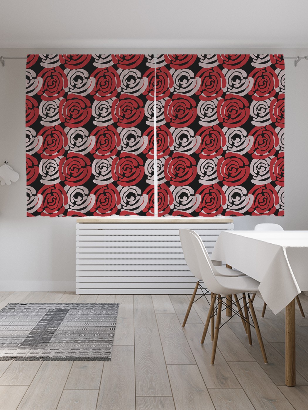 

Классические шторы JoyArty "Мазки розы", серия Oxford DeLux, 2 полотна 145x180 см, Мазки розы