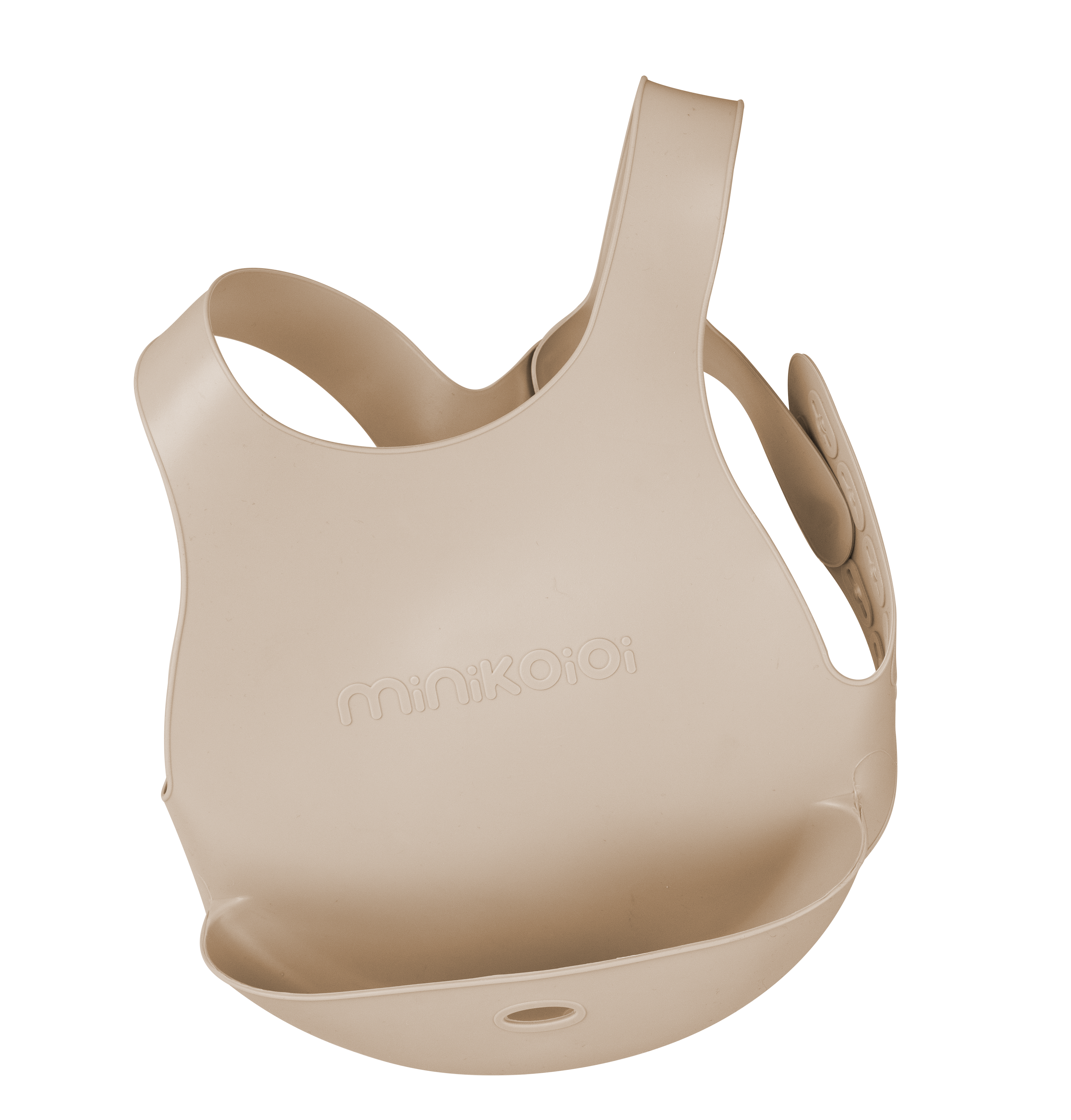 Нагрудник для кормления с тремя ремешками, с карманом Minikoioi Flexi Bib Bubble Beige 0+