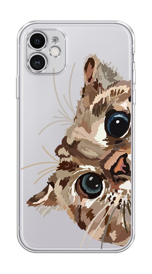 

Чехол на Apple iPhone 11 "Любопытный кот", Коричневый;синий;черный, 12150-1