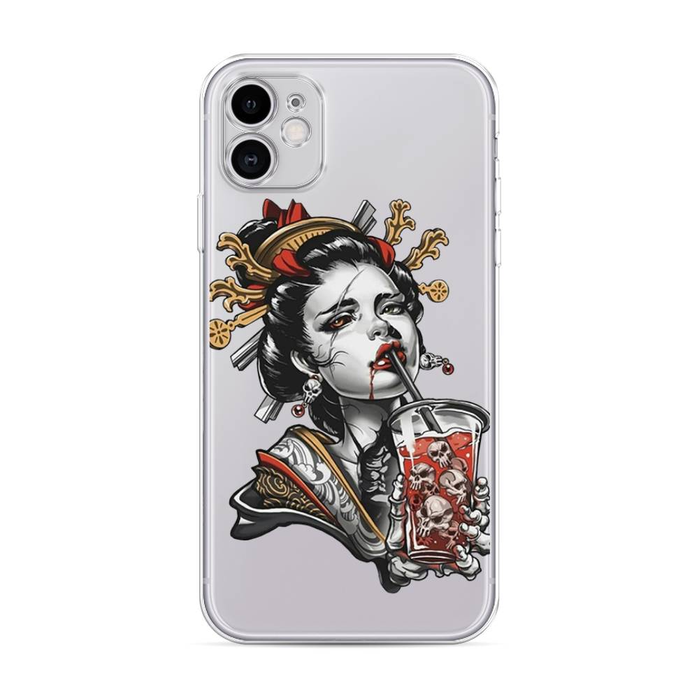 

Чехол для Apple iPhone 11 "Опасная гейша", Красный;черный;серый, 12150-4