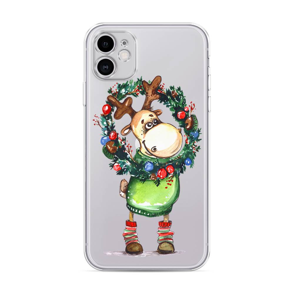 

Чехол для Apple iPhone 11 "Олень с новогодним венком", 12150-4
