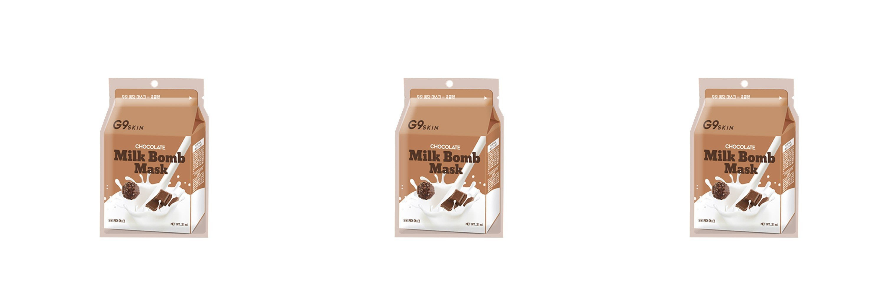 Тканевая маска для лица G9SKIN milk bomb mask chocolate 25мл 3шт тон 52 cocoa milk тени