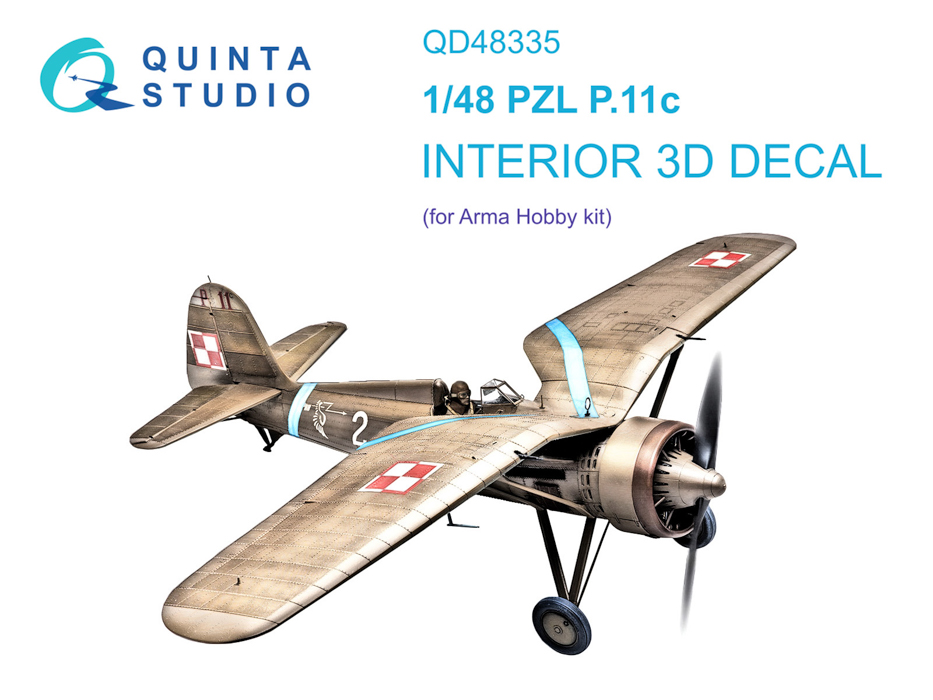 

QD48335 3D Декаль интерьера кабины PZL P.11c Arma Hobby, Цветной