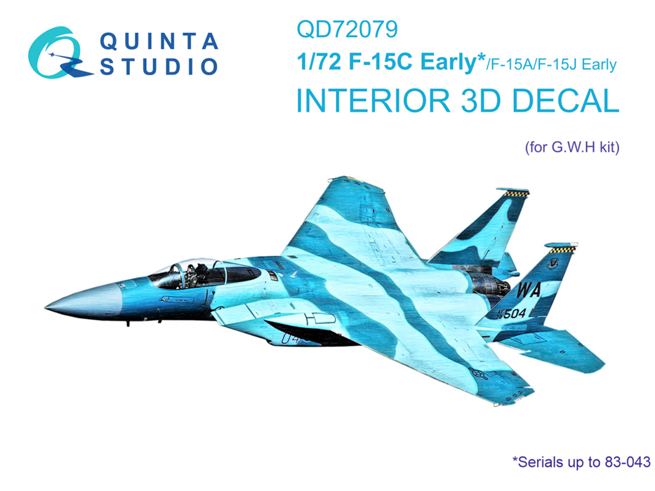 QD72079 3D Декаль интерьера кабины F-15C Early/F-15A/F-15J ранний GWH 100071036142 цветной