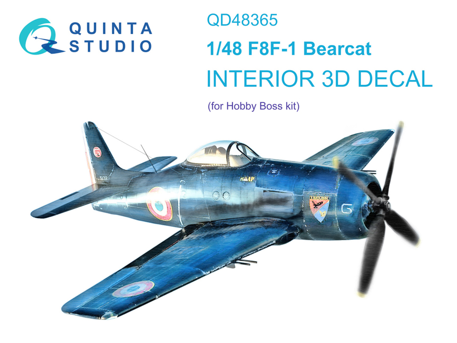 

QD48365 3D Декаль интерьера кабины F8F-1 Bearcat Hobby Boss, Цветной