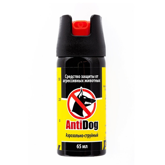 Перцовый газовый баллончик для самообороны от собак АнтиДог 65 мл - струйно-аэрозольный