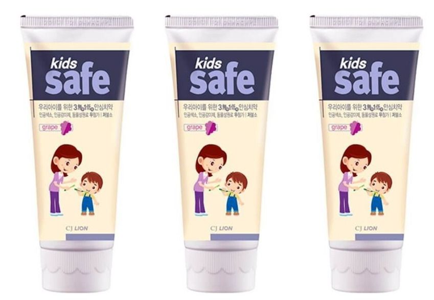 Lion Зубная паста детская Виноград Kids Safe 90 г 3 шт 1049₽