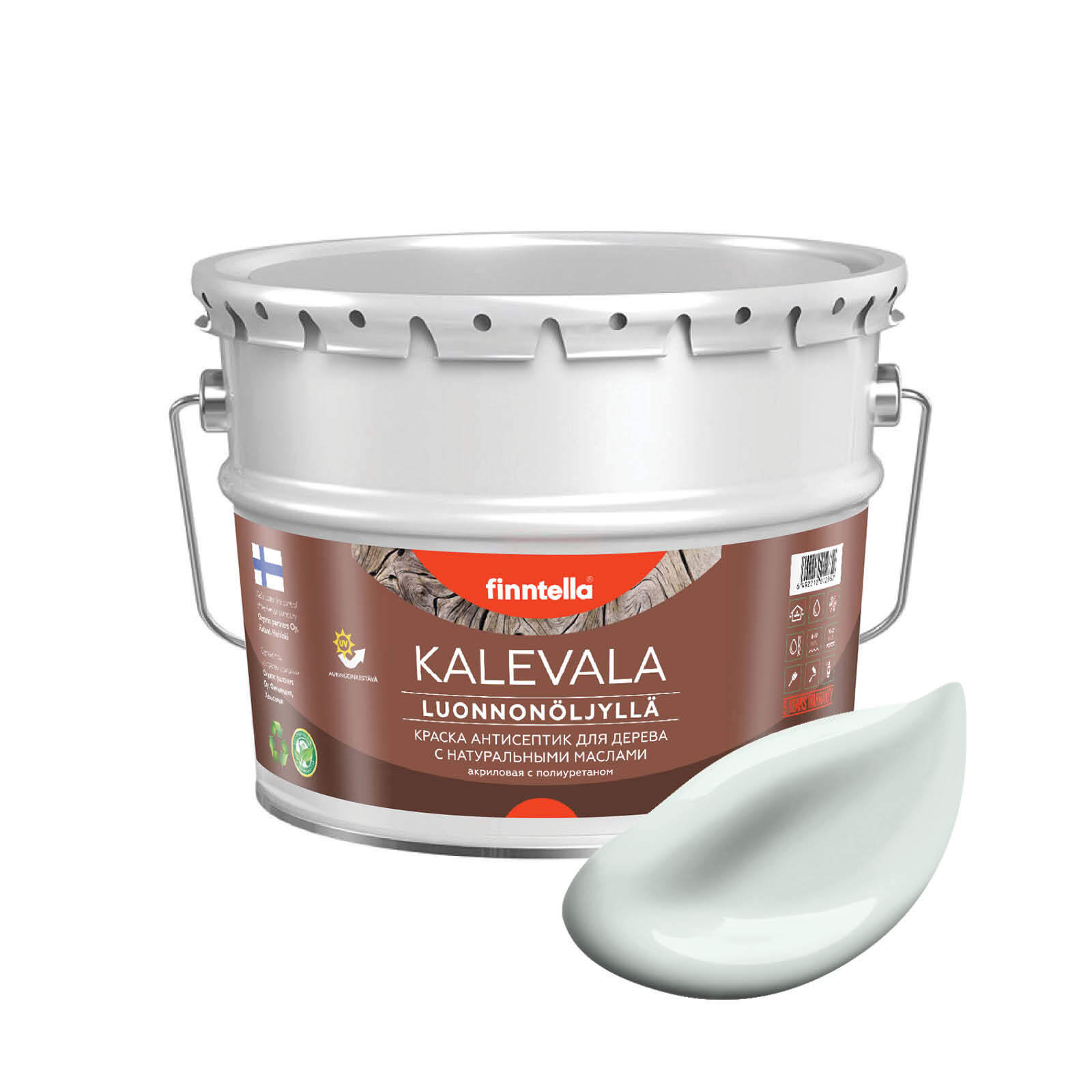 

Краска для дерева и деревянных фасадов FINNTELLA KALEVALA, с натуральным маслом и полиурет, Зеленый, KALEVALA NLC
