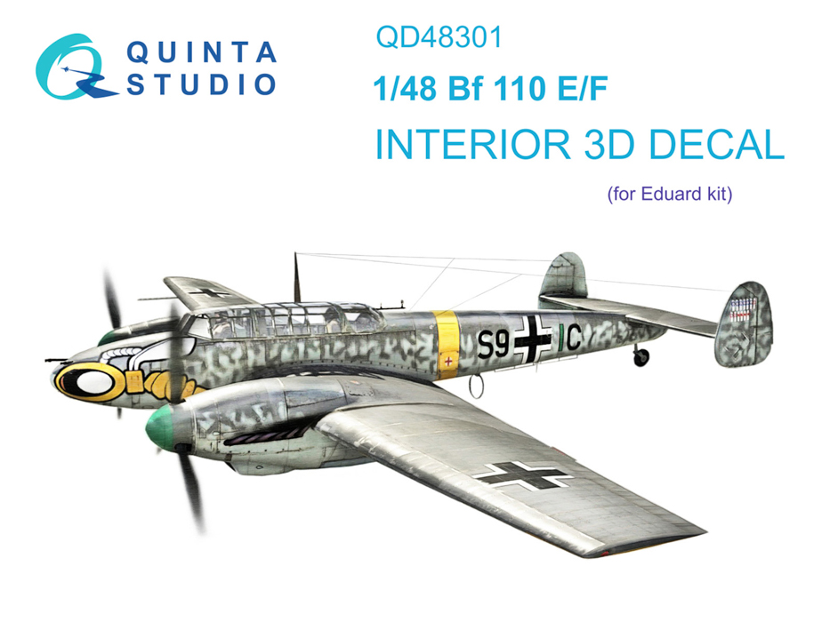 

QD48301 3D Декаль интерьера кабины Bf 110E/F Eduard, Цветной