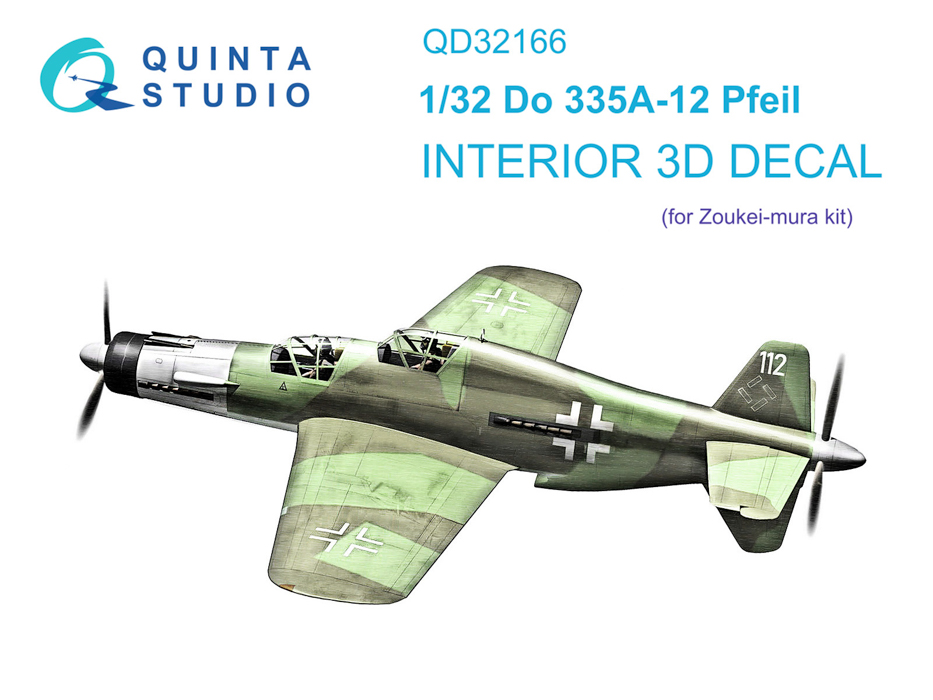 

QD32166 3D Декаль интерьера кабины Do 335A-12 Zoukei-mura, Цветной