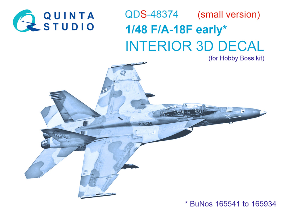 

QDS-48374 3D Декаль интерьера кабины F/A-18F early Hobby Boss Малая версия, Цветной