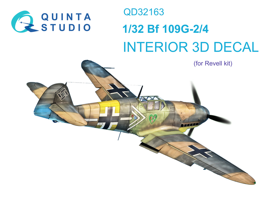 

QD32163 3D Декаль интерьера кабины Bf 109G-2/4 Revell, Цветной