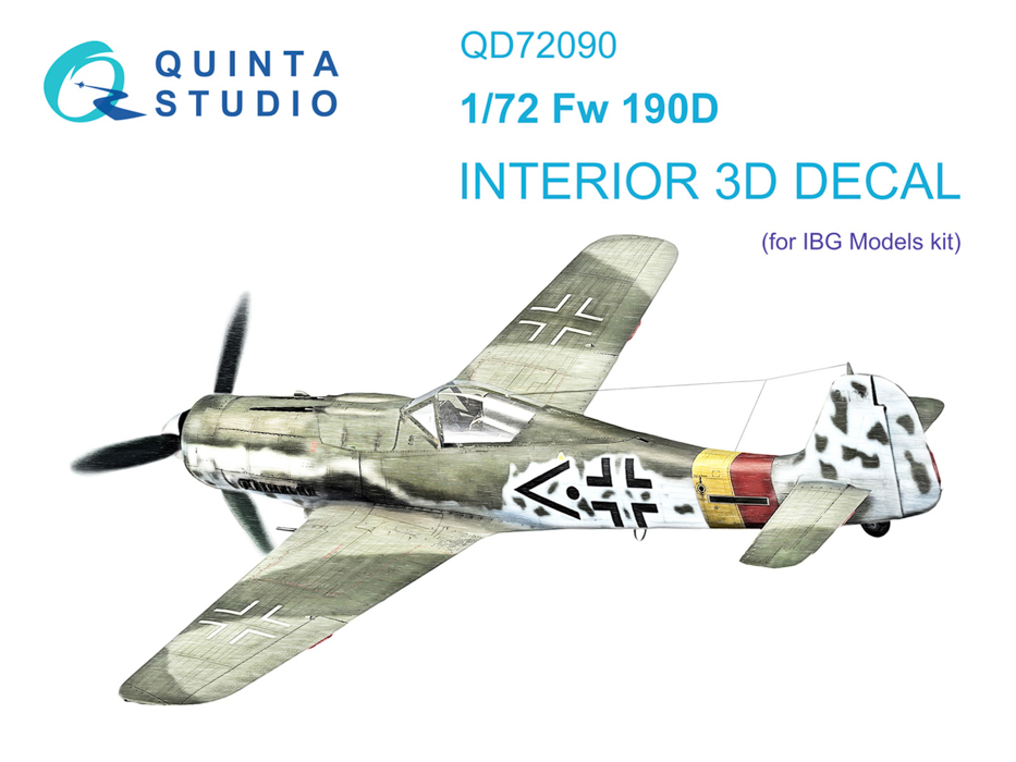 

QD72090 3D Декаль интерьера кабины Fw 190D IBG models, Цветной