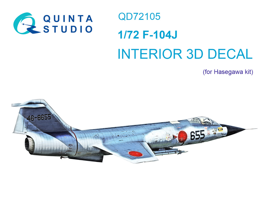 QD72105 3D Декаль интерьера кабины F-104J Hasegawa 100071036129 цветной