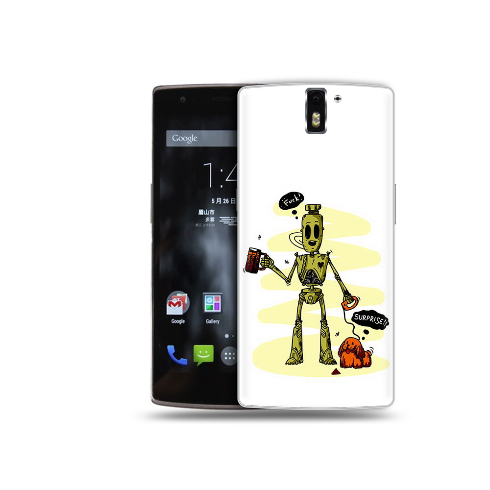 

Чехол MyPads Tocco для OnePlus One прикольный робот, Прозрачный, Tocco