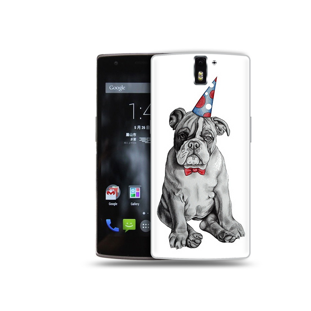 

Чехол MyPads Tocco для OnePlus One праздничный щенок, Прозрачный, Tocco