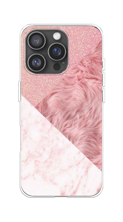 

Чехол на Apple iPhone 16 Pro "Текстурные треугольники", Розовый;белый, 16250-1