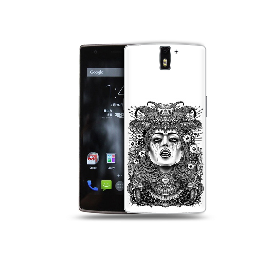 

Чехол MyPads Tocco для OnePlus One портрет девушки черно белый, Прозрачный, Tocco
