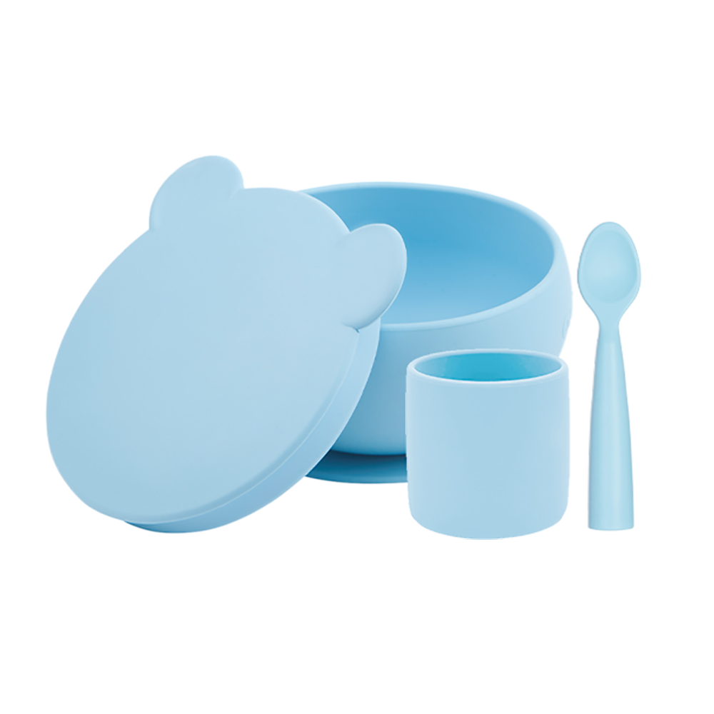 Набор силиконовой посуды для кормления Minikoioi BLW Set I - Mineral Blue