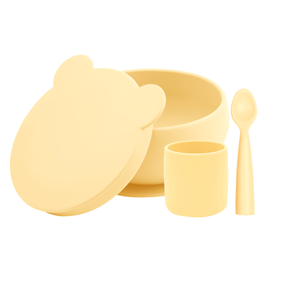 Набор силиконовой посуды для кормления Minikoioi BLW Set I - Mellow Yellow набор детский мишка 3 предмета блюдце кружка ложка