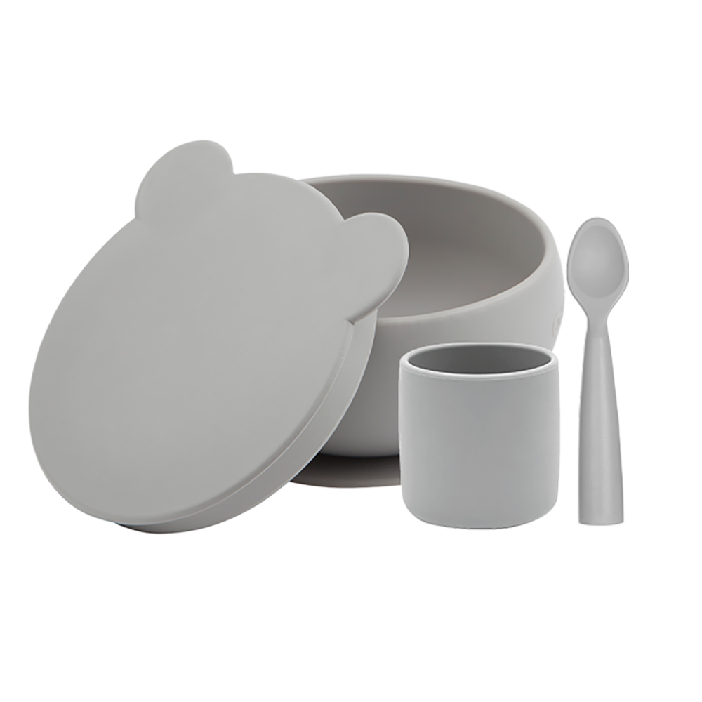 Набор силиконовой посуды для кормления Minikoioi BLW Set I - Powder Grey набор силиконовой посуды для кормления minikoioi blw set i powder grey