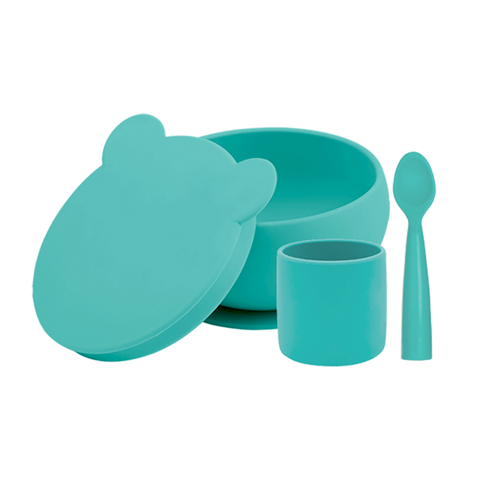 Набор силиконовой посуды для кормления Minikoioi BLW Set I - Aqua Green набор аргента детский аргента девочка 3 пред блюдце кружка ложка