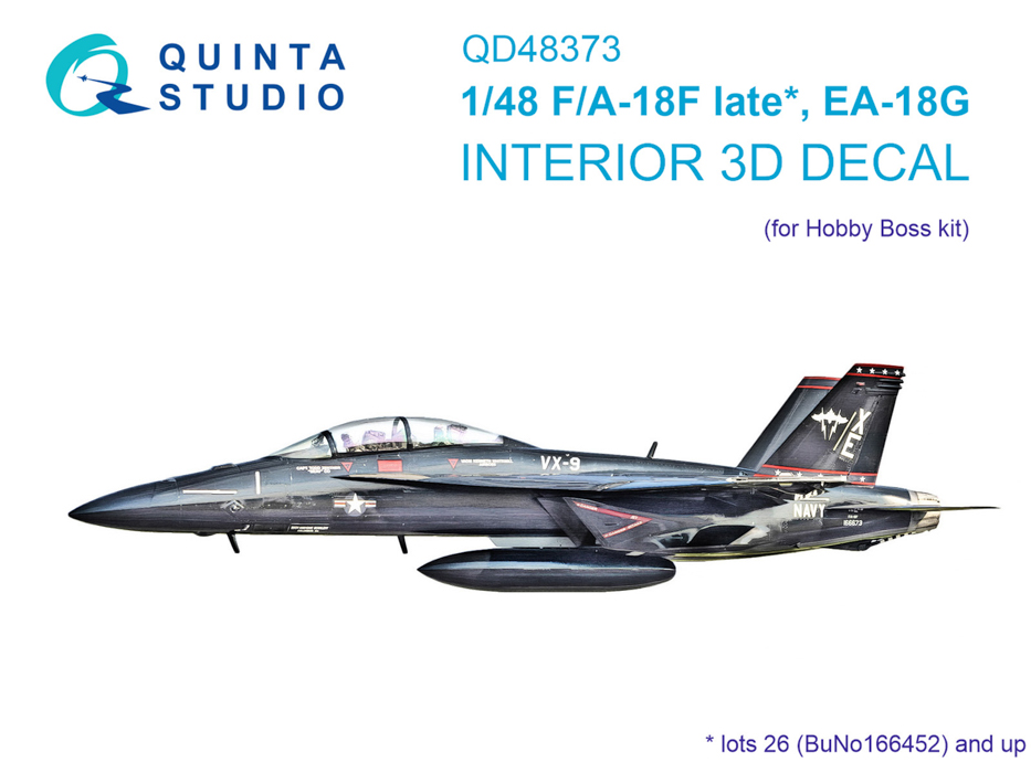 

QD48373 3D Декаль интерьера кабины F/A-18F late / EA-18G Hobby Boss, Цветной