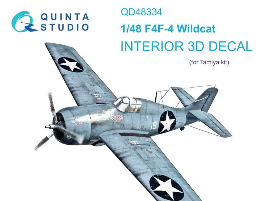 

QD48334 3D Декаль интерьера кабины F4F-4 Wildcat Tamiya, Цветной